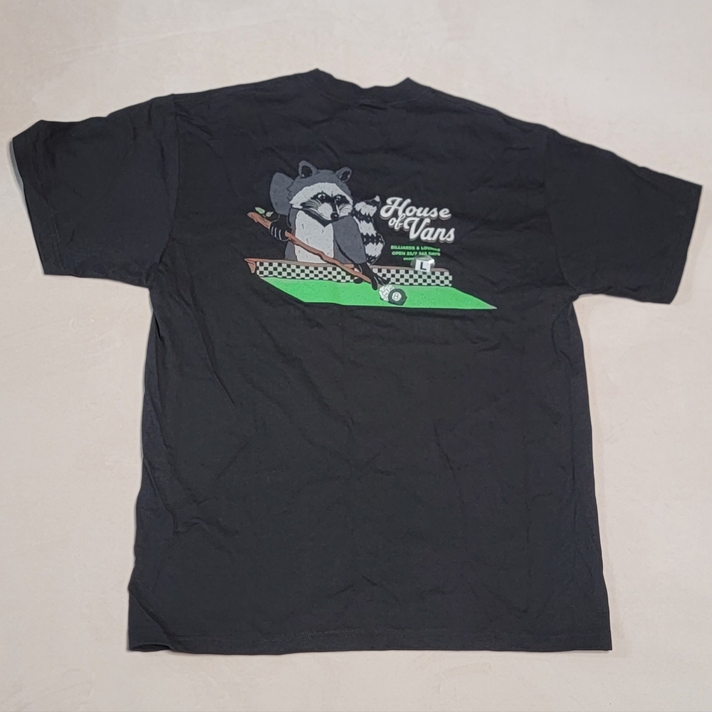 Vans Billiards Lounge T-shirt Size Large Racoon House Of Vans Shirt - Picture 2 of 6